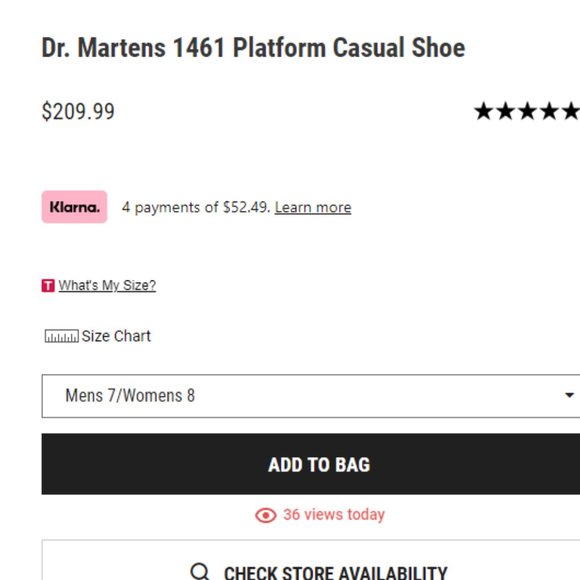 Dr. Martens 1461 Smooth Leather Platform Shoes in Black Polished Smooth - Picture 2 of 2